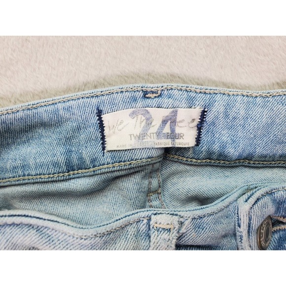We The Free Jeans Womens 24 Blue Denim Pockets Acid Wash Skinny‎ Leg Flat Front - Picture 7 of 8